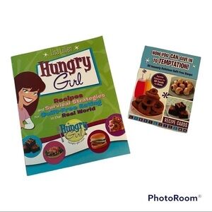 HUNGRY Girl Recipes Cookbook & Chew The Right Thing Recipe Cards By Lisa Lillien
